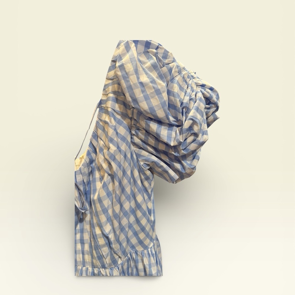 ANTONIO MELANI Blue and White Checkered Maxi Dress - Picture 3 of 3